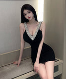 ミニドレスキャバドレスキラキラ谷間見せ指名セクシーパーティードレスhotgirlXH2-DD4246