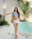 【3点セット】ビキニ 水着 ワンピース セクシー ガーリー チェック柄  ビーチ 海 温泉 XH7-YQ-HHzA765SNLL