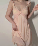 パジャマ ルームウェア セクシー チュール パット付き 透け感 SWEET YH8-GRP4197