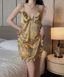 パジャマ セクシー ルームウェア パッド付き 勝負下着 花柄 高級感 XH8-GR3763