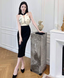 膝丈ドレス キャバドレス 着瘦せ 通勤 エレガント 気質 XH2-LQE2062H418T