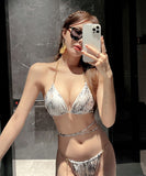 ビキニ セクシー 水着 モノキニ チェーン 三角ビキニ XH7-DP-A31601