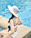 ビキニ 温泉 セクシー 谷間魅せ リボン 水着 モノキニ XH7-BY-WX004