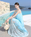 ロングドレス サンドレス キャミワンピ セクシー レース カワセクシー SNS話題 旅行 おしゃれ XH2-CD6-157-32140700