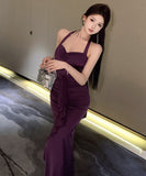 ロングドレス セクシー 宴会 ホルターネック エレガント 気質 美脚効果 XH2-XKD-D342-711-May19