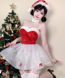 上下セット クリスマ コスプレ ベアトップ セクシー かわいい サンタ服 XH2-DML65