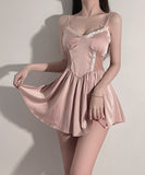 【black&pink＆green】パジャマ ルームウェア セクシー レース 肌見せ カワセクシー XH8-MSL237