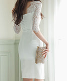 膝丈ドレス セクシー レース 高級感 結婚式 キャバドレス XH2-ZED888035HF225A