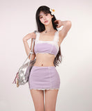 【3点セット】ビキニ 三角ビキニ 水着 花柄 体型カバー 大人可愛い ワンピース モノキニ ビーチ 海 旅行 SNS話題 XH7-CF-XI2518