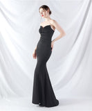 【8色】ロングドレス ナイトドレス ベアトップ 華奢感 キラキラ 宴会 演奏会 誕生日 XH2-YEY31978#