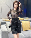 手作り ミニドレス タイトドレス キャバドレス セクシー レース 高品質 ナイトクラブ XH2-JY50623