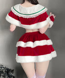 【4点セット】クリスマ 大人可愛い セクシー サンタ服 コスプレ Aライン ベアトップ リボン XH2-QYL7061