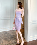 【手作り】膝丈ドレス キャバドレス 高品質 レース チュール エレガント 気質 XH2-JY20366