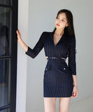 ミニドレス エレガント Vネック 小顔効果 カワセクシー 気質 おしゃれ XH2-ZED880113E49