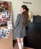 【2色】ミニドレスツイードセレブ風高級感秋冬エレガント着痩せ気質韓国っぽXH2-TCL25177L