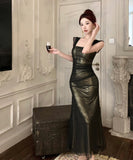 ロングドレス キャバドレス セクシー 宴会 光沢感 おしゃれ 気質 YH2-ZED883615DXH430