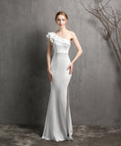 【8色】ロングドレスワンーショルダーマーメイド宴会演奏会ナイトドレスセクシーエレガントXH2-YEY16023#