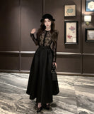 【2点セット】ロングドレスレースエレガントAラインセレブ風大人可愛い着痩せ気質XH2-XKD-D342-904-Nov22