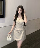 【2色】ミニドレス キャバドレス 谷間見せ 非対称 セクシー パーティー 指名 XH2-XKD-D355-5601-May20