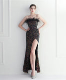 【7色】ロングドレス キラキラ パーティードレス オフショルダー お姫様 誕生日 演奏会 宴会 XH2-YEY19768#