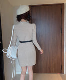 【4色】ミニドレス ニットドレス セクシー エレガント 気質 着痩せ 女子力 XH2-DD7588