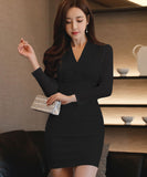 white&black ミニドレス キャバドレス セクシー Vネック 谷間魅せ エレガント XH2-ZED88110GT517