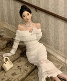 ミニドレス キャバドレス チュール ワンショルダー 気質 おしゃれ レース YH2-ZED888247DXH238A