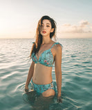 ビキニ 水着 ビキニ 花柄 フリル ビーチ モノキニ INS話題 ビーチ XH7-DP-A28978