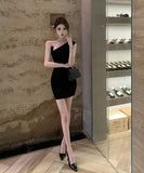 ミニドレス キャバドレス ワンーショルダー チェーン セクシー タイトドレス 指名 パーティー XH2-ZED885575DXH238B