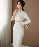 膝丈ドレス キャバドレス エレガント 気質 ワンショルダー セクシー 着瘦せ XH2-JW2673BH506