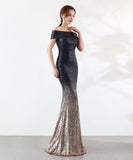 【6色】ロングドレス リボン パーティードレス オフショルダー お姫様 誕生日 演奏会 宴会 XH2-YEY1527#