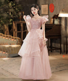 手作り バースデーロングドレス 宴会 パーティー 演奏会 ベアトップ キラキラ XH2-MBYD-A23-11