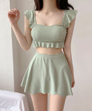 【5色】ビキニ 水着 モノキニ ワンピース 体型カバー 温泉 清楚感 大人可愛い XH7-GM-adn007