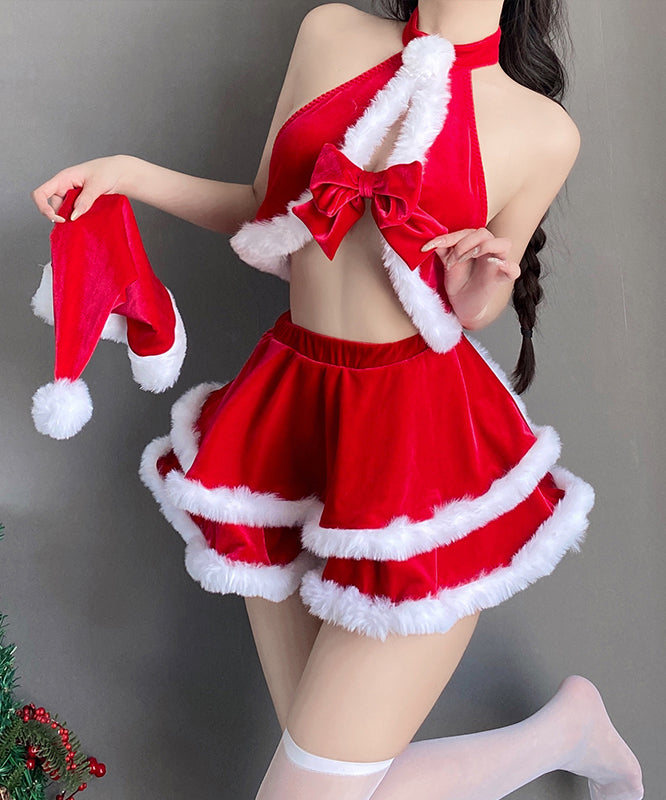 3点セット クリスマ コスプレ ベアトップ セクシー かわいい サンタ服 XH2-JXL-S49