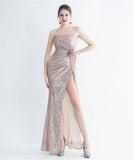 【10色】ロングドレス 高品質 キラキラ ナイトドレス 宴会 美足効果 エレガント 演奏会 XH2-YEY31235#