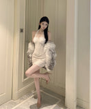 ミニドレス レースドレス キャバドレス ホルターネック セクシー セレブ風 ナイトクラブ パーティー XH2-XKD-D308-6907-Dec13