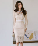 膝丈ドレス キャバドレス エレガント 気質 リボン レース 高級感 XH2-ZED887983A71