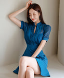 ミニドレス セクシー キャバドレス Sweet チュール フリル 大人可愛い XH2-ZED880668E