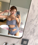 チェック柄 ビキニ セクシー 水着 リボン 大人可愛い 温泉 旅行 XH7-KSD2316