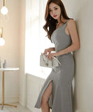 膝丈ドレス エレガント 気質 チェック柄 着瘦せ セクシー XH2-ZED882636BH506