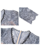 手作り 膝丈ドレス レース 高級感 Vネック エレガント 気質 セレブ風 宴会 XH-JY20910