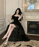 ロングドレス キャバドレス ベアトップ カワセクシー ナイトクラブ 花柄 宴会 おしゃれ XH2-CD3-141-25170620