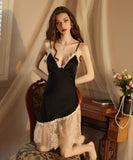 【2色】 パジャマセット セクシー ルームウェア レース 肌見せ XH8-FY418