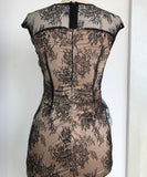 blue&black【手作り】膝丈ドレス 高品質 おしゃれ レース　チュール エレガント XH2-JY10553