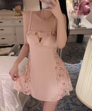 セクシー ルームウェア パット付き パジャマ レース 花柄 XH8-GR4946