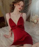 【2点セット】3色 セクシー ルームウェア エロかわいい パジャマ レース 谷間魅せ XH8-GR3210