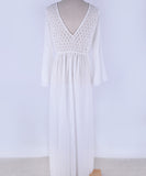 サンドレス ロングドレス Ⅴネック ハワイ セクシー 海 レース 可愛い XH2-MX-ZS688