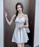 【4色】ミニドレス セクシー キャバドレス Aライン 谷間魅せ 指名 ナイトクラブ XH2-DD4460