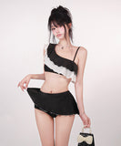 bikini 水着 ビキニ ワンショルダー フリル ワンピース モノキニ タンキニ 旅行 温泉 ビーチ 海 XH7-CF-XI2512