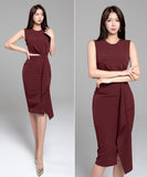 キャバドレス 膝丈ドレス フリル セクシー タイトドレス XH2-ZED885196A71